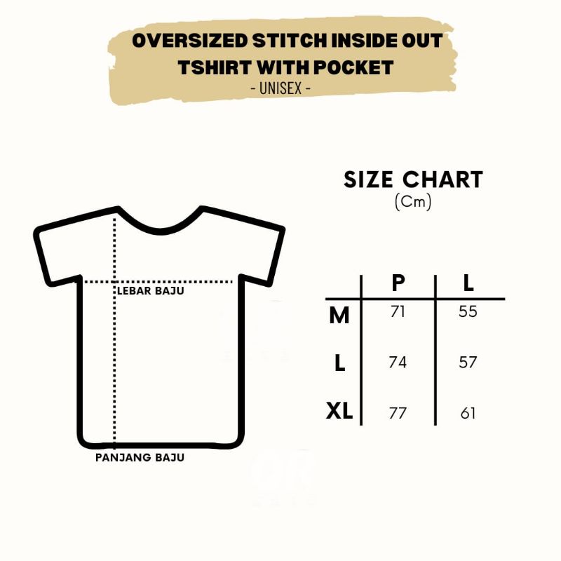 Kaos Polos Oversized Stitch Inside Out Dengan Jahitan Di Luar Premium Cotton Combed 24s