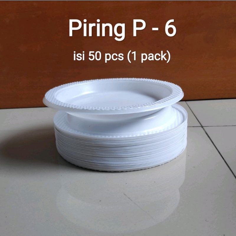 Jual Piring Plastik Putih Susu P6 Isi 50 Pcs Piring Plastik Kecil