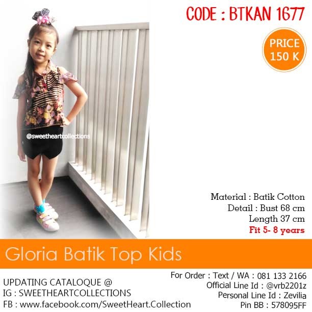 Atasan Batik Anak Perempuan - Gloria Batik Top Kids