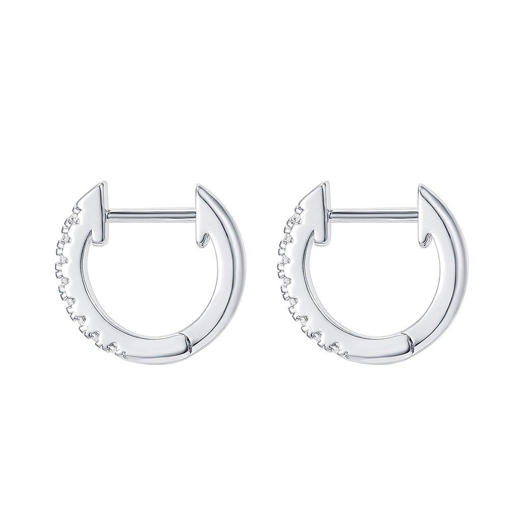 Hu Hu Hu Hu Hu Alat Bantu Pasang Kacamata♡ Anting Hoop Berlian Imitasi Bentuk Bulat Bahan Stainless Steel Anti Alergi Untuk Wanita