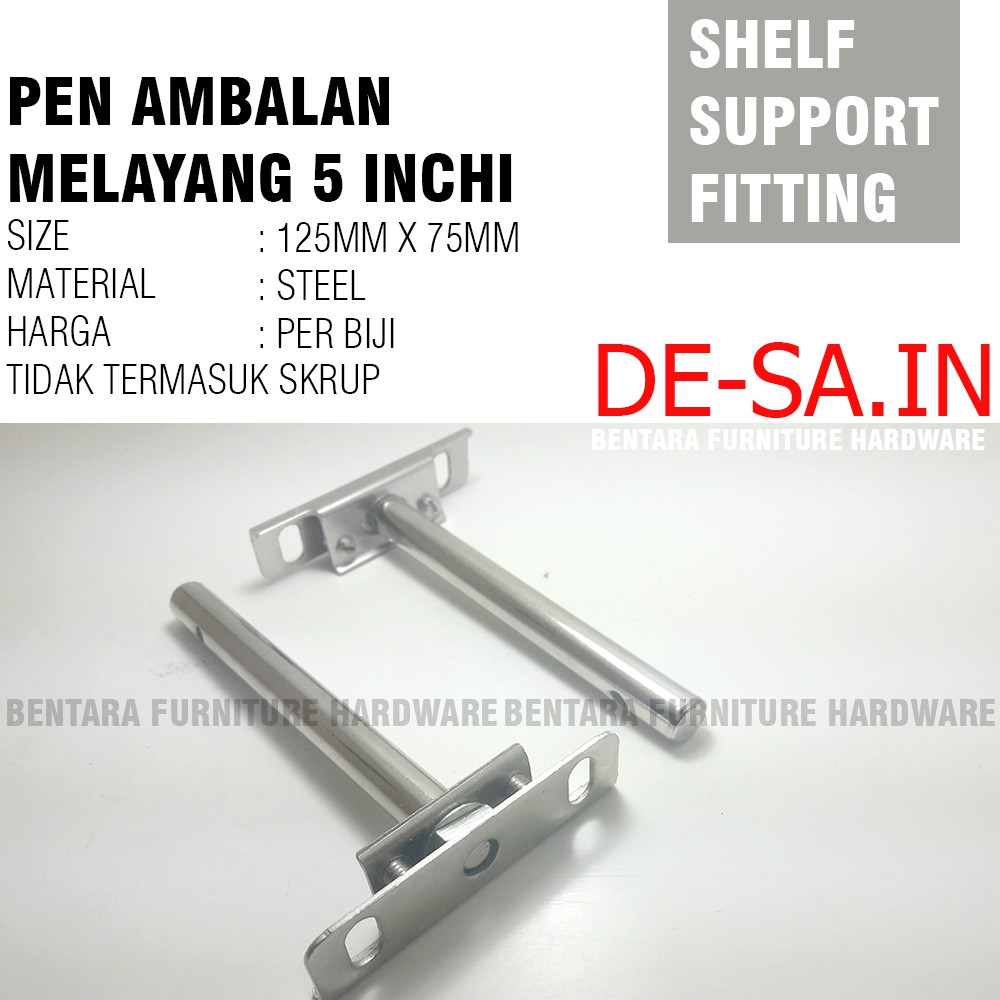 5 Inchi Pen Ambalan Melayang Tembok  - Braket Bracket Floating Shelf Wall