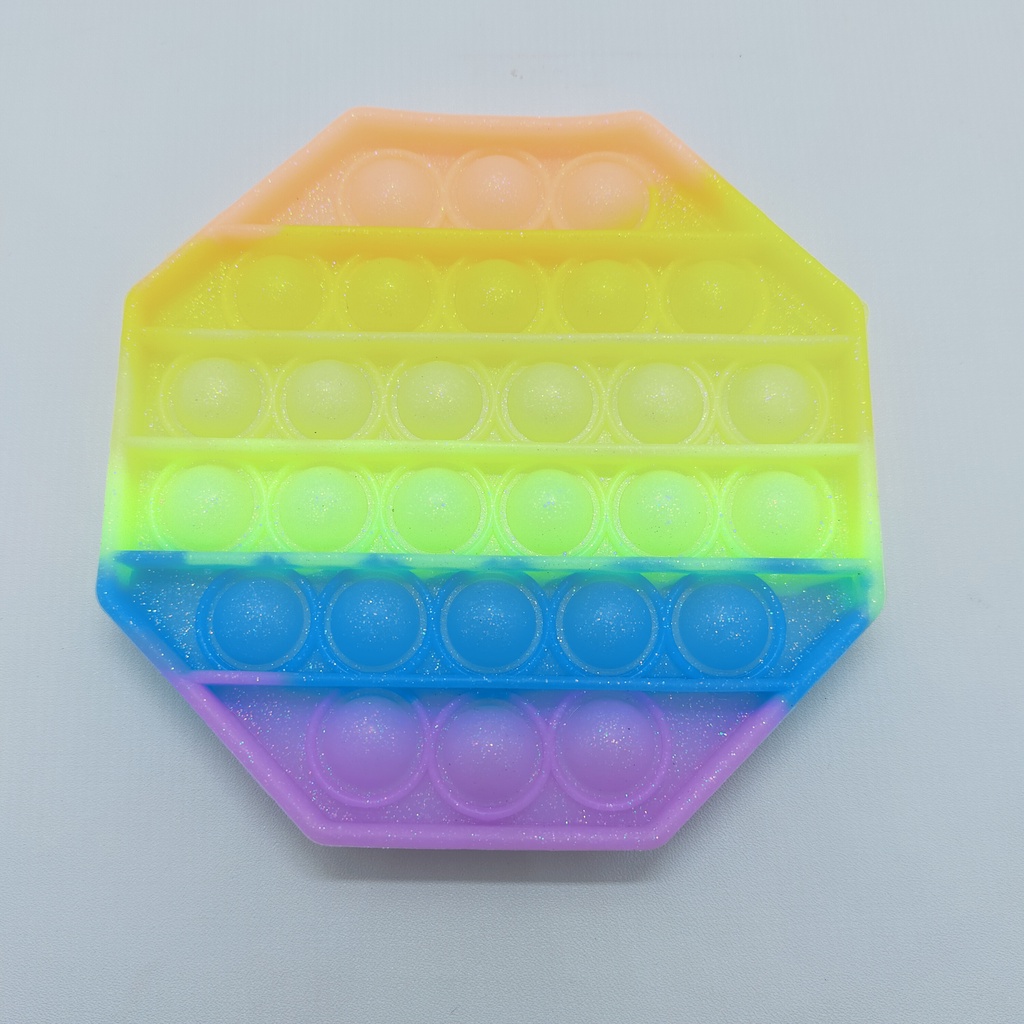 pop it rainbow amonngus - push bubble fidget toys rainbow apple- unicorn - dinosaurus-mickey-awan-OCTAGON GLITTER