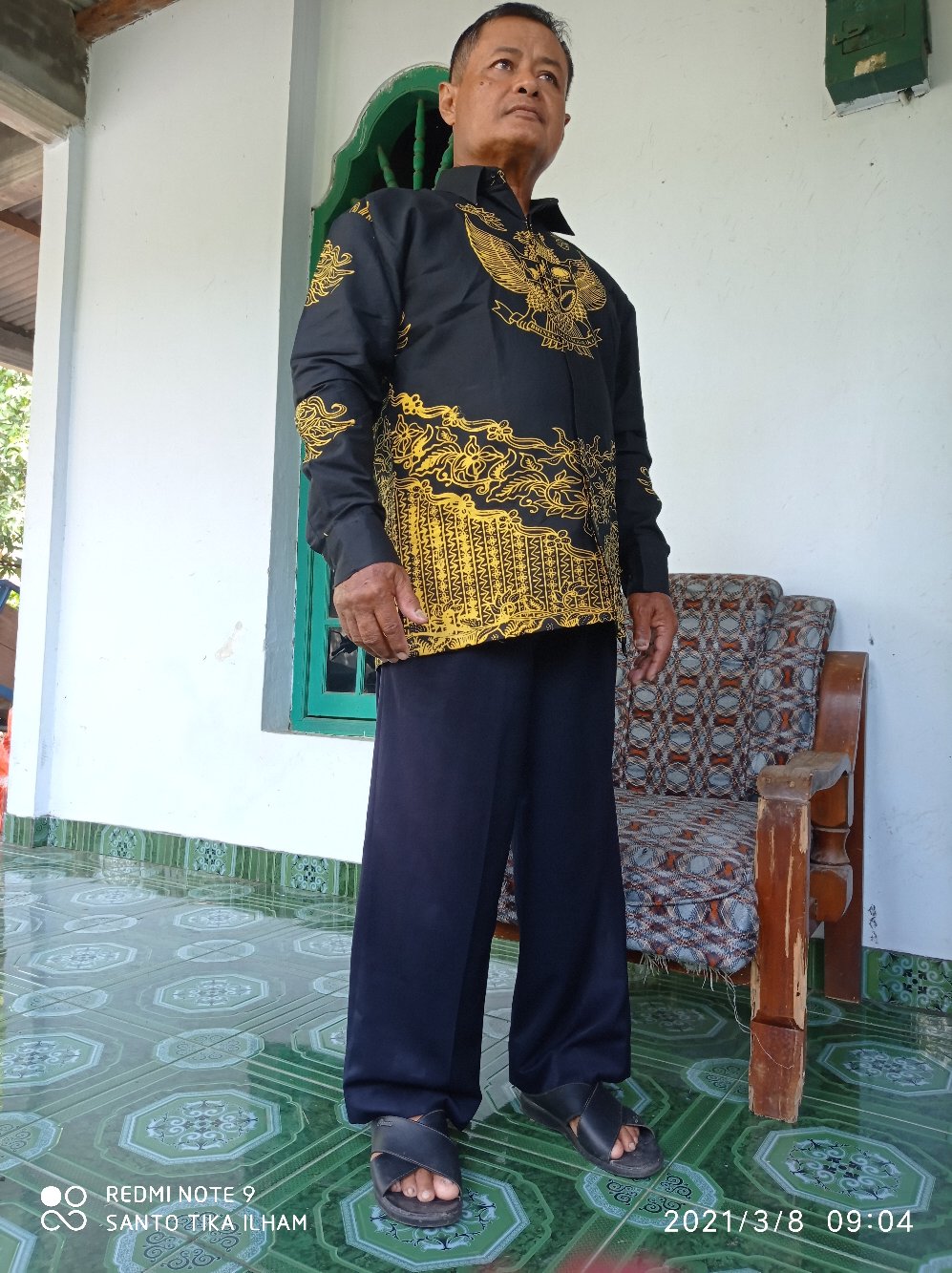 Batik Garuda Pancasila Kuning Full Furing Katun Halus Sragenan Size M-xxl Asli Solo