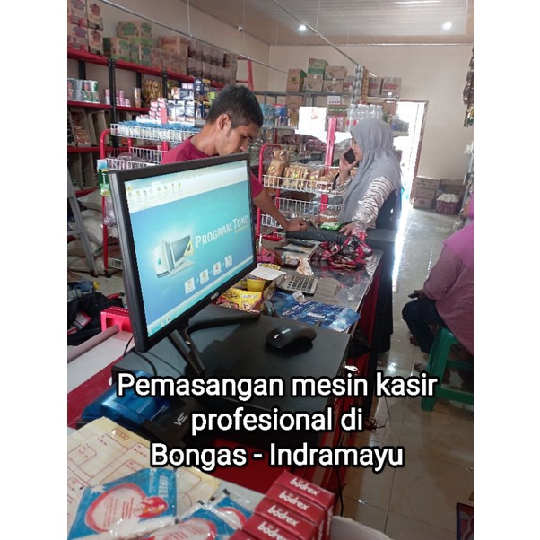 Paket mesin kasir tanpa pc dan monitor hanya aplikasi kasir, laci, barcode scanner dan printer