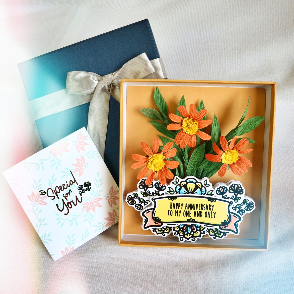 Kotak Kado Box Buket Bunga Parcel Valentine Hari Ibu Daisy Flower