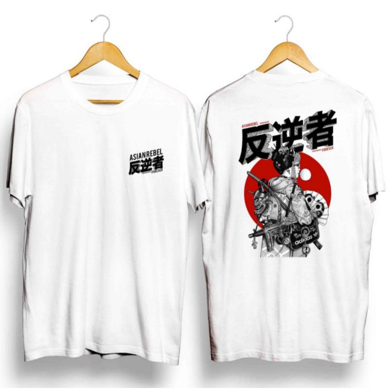 Kaos Putih Gambar Asian Rebel