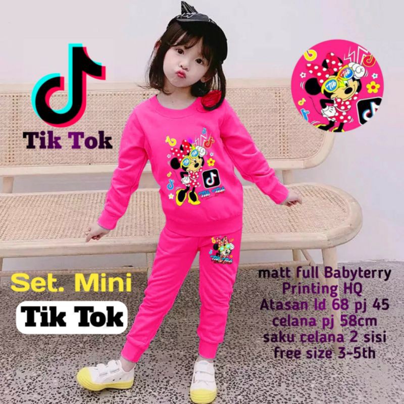 Baju anak perempuan setelan panjang MINNIE TIKTOK