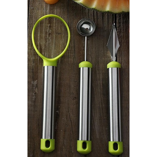 COD - SM88 - Melon Baller Scoop Set Watermelon Scooper Knife Apple Corer for Pumpkin Fruit