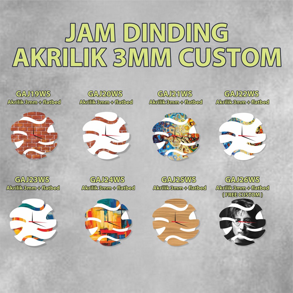 Jam Dinding Akrilik Modern Custom