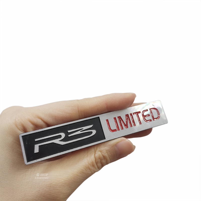 1pc Stiker Emblem Logo R3 LIMITED Edition Bahan Metal Untuk Dekorasi Mobil R3