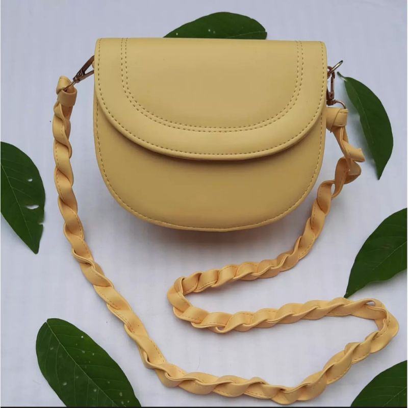 Tas Selempang Wanita Kuning Sling Bag Hangout Yellow Tas Pergi Acara Kondangan Premium Tas Kecil Mun