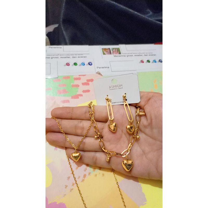 set gelang wanita titanium gelang perhiasan gelang aksesoris wanita murah aksesoris wanita murah