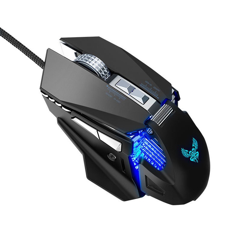 Mouse Gaming USB 7200dpi 7 Tombol Gaming Mouse Metal Wheel Design