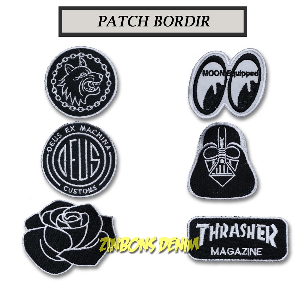 Emblem Bordir Jaket Band Punk Metal Brand Patch Bordir Kecil Murah