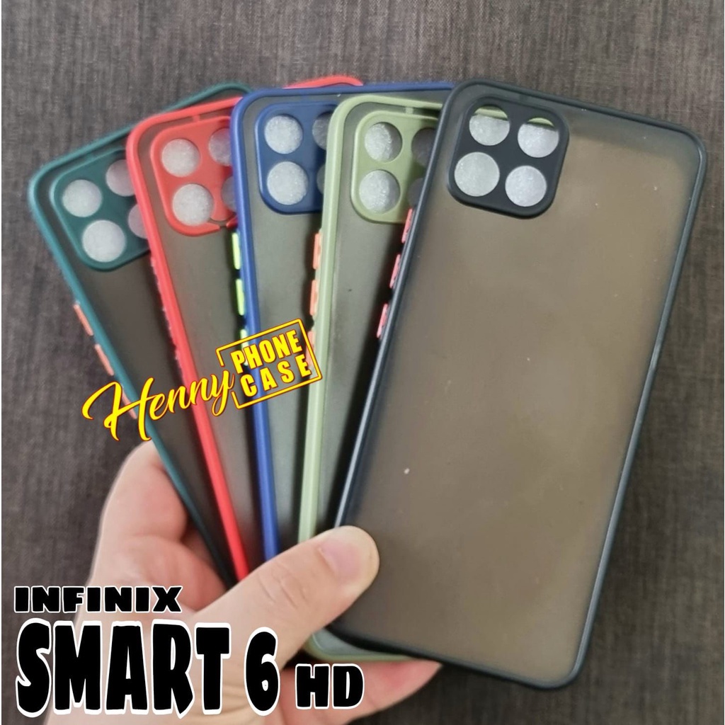 Infinix Smart 6 HD 6.6&quot; Case Pro Camera Aero Oem Auto Focus 3D Camera Black Macaron Anti Shocking