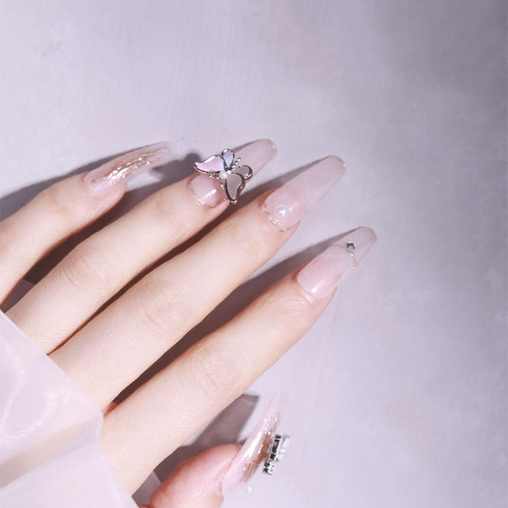 Mxbeauty Kupu-Kupu Kuku Berlian Imitasi Warna-Warni Paduan Pesona Fritillary Shiny Nail Aksesoris DIY Nail Art