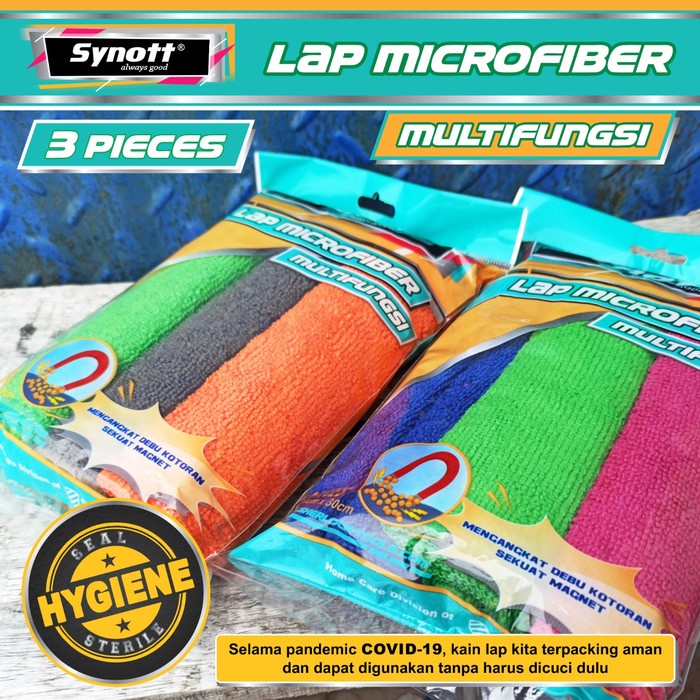 Kain Lap Microfiber Mobil Dapur Packing Sterile Synott Super Serap Air / Kain Lap Sebra guna