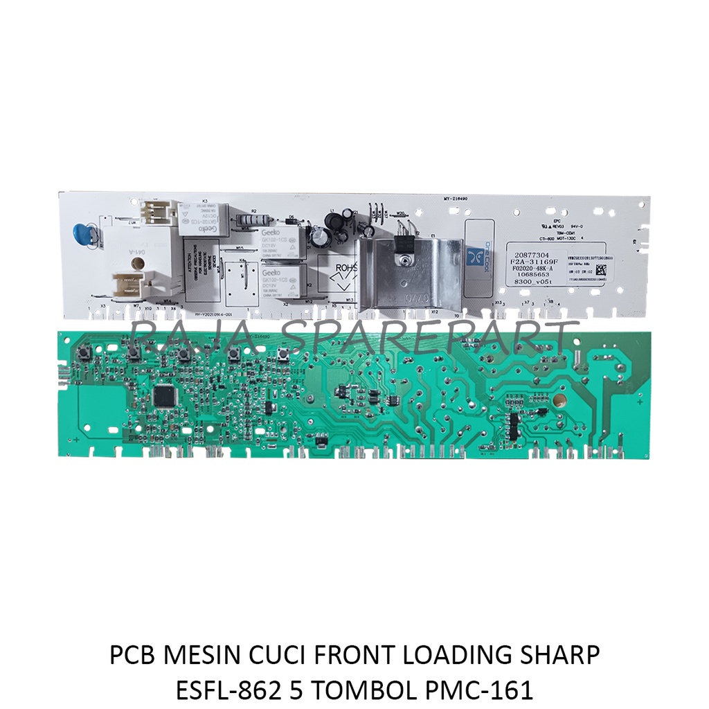 PCB/MODUL MESIN CUCI FRONT LOADING SHARP ESFL-862 5 TOMBOL PMC-161