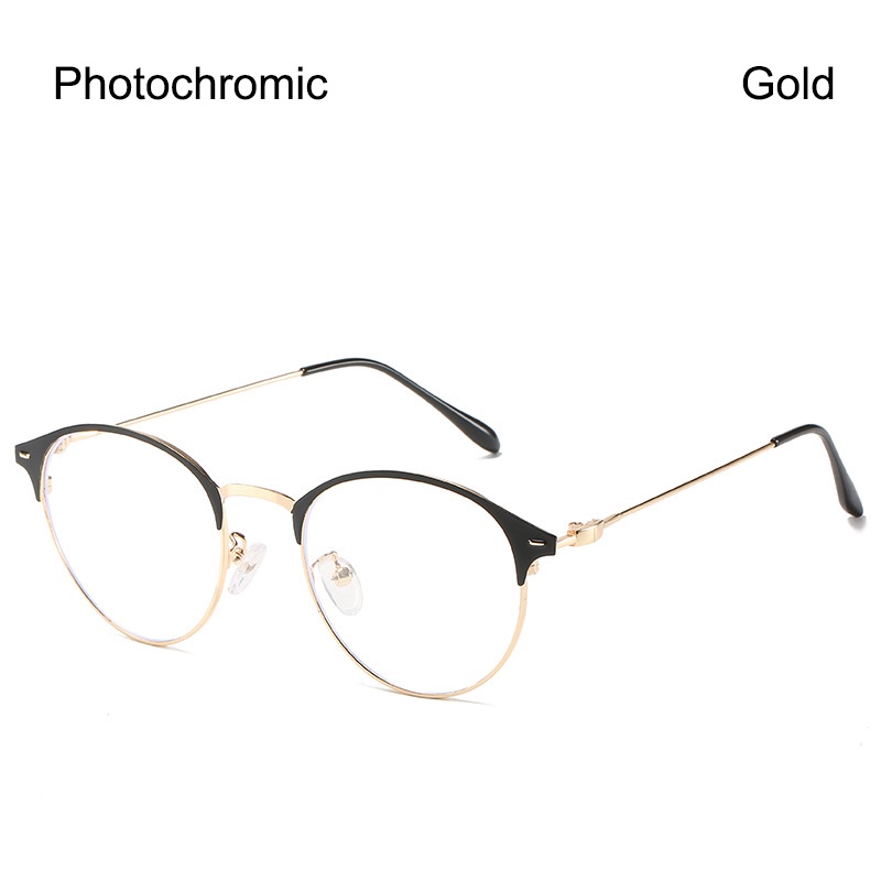Kacamata Lensa Photocromic + Anti Radiasi Blueray (Bluechromic) Pria Wanita Frame Besi Photochromic-Photocromic#11