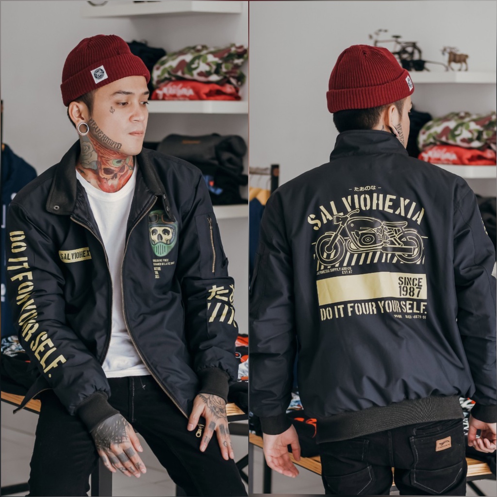 JAKET PRIA - JAKET BOMBER PRIA - JAKET VARSITY - JAKET SALVIO HEXIA-SLVHX RACING STREET