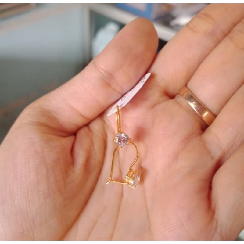 Anting Desi rosegold wanita titanium tidak luntur dan karat