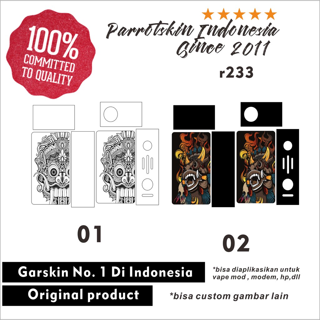 Garskin Skin hotcig r233 full body Reog Edition sticker bisa custom