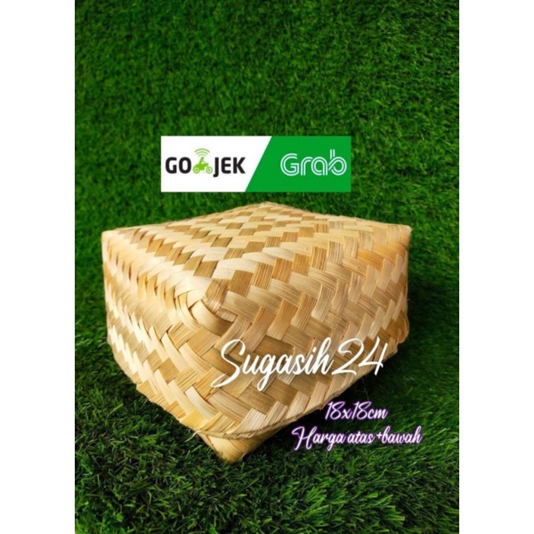 

besek bambu 20x20x8cm 5pasang hampers catring - 18x18 cm