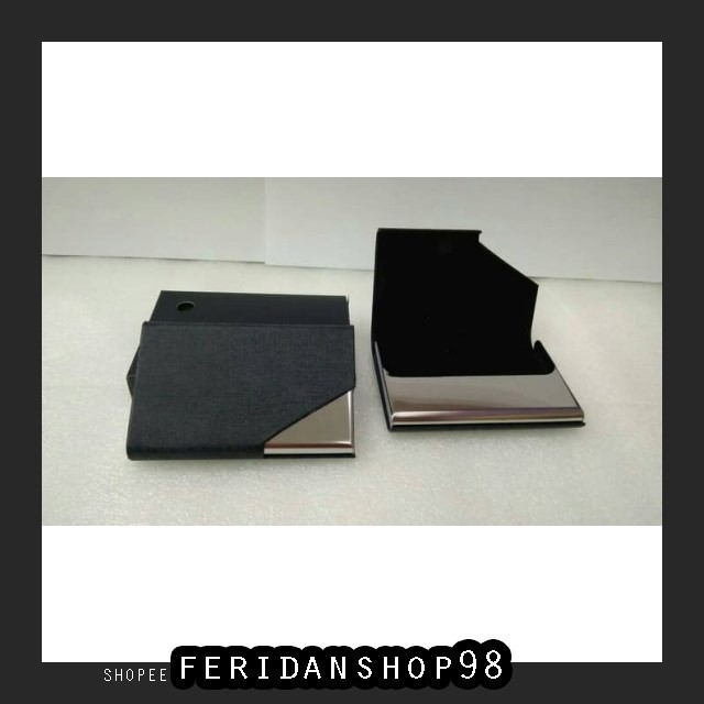 

FS296 CARD HOLDER NAME CARD CASE ATK METAL ASIMETRIS SHAPE - HITAM BY FERIDANSHOP98