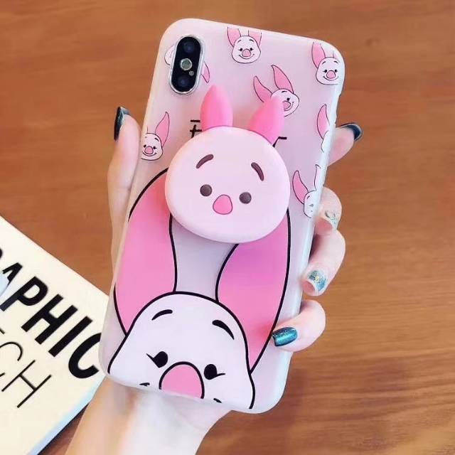 Case Disney + Popsocket 3D Oppo A83 vivo V9 Y83 Y71 Samsug J2core iPhone 7G Redmi S2 Redmi 6pro MiA2