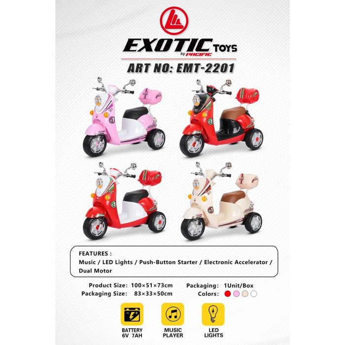 Mainan Motor Aki Anak Scoopy Exotic Toys EMT-2201