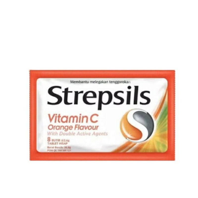 

Strepsils vitamin C orange flavour 8 butir @2,6g