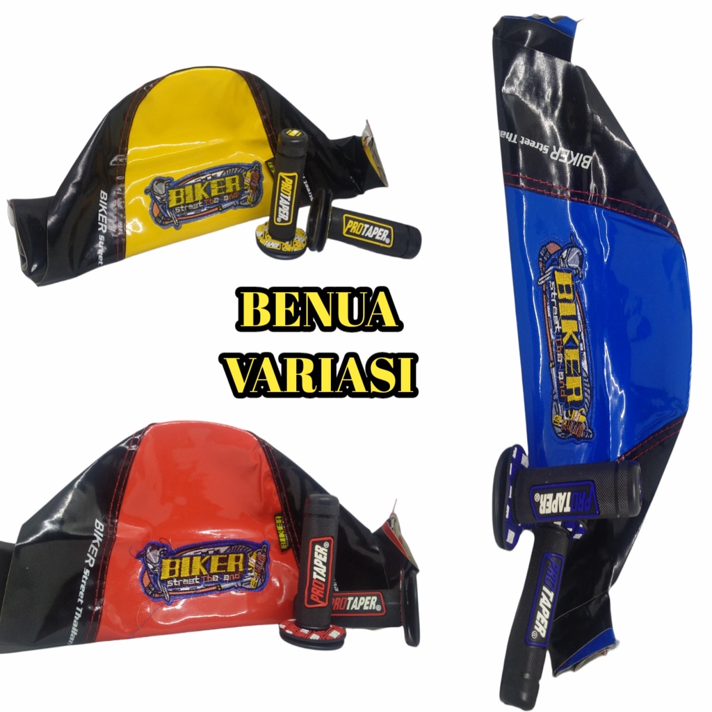 (PROMO PAKETAN) PAKETAN SARUNG JOK BIKER GLOSSY+HANDGRIP PROTAPER UNIVERSAL UNTUK SEMUA JENIS MOTOR 