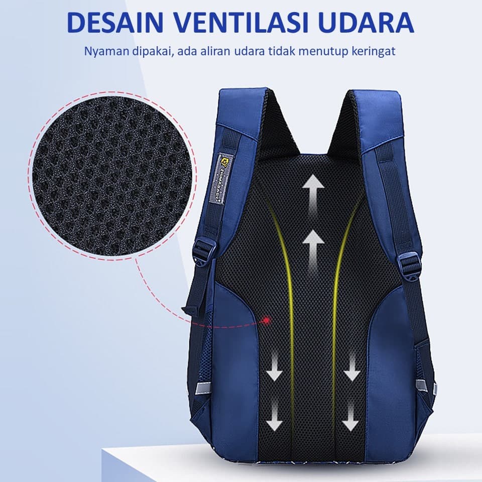 Zhima Baby Sport Tas Sekolah Model Bukaan Pintu Kulkas - Ransel Sekolah - Backpack - Tas Ransel Sekolah Model Terbaru - Tas Sekolah Import - Ransel Korea