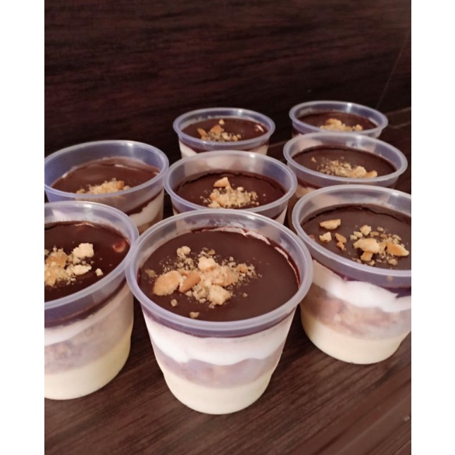 Gelas Thinwall Puding Cup Sambal Cup Jelly Cup OTG 150ML  Isi 25PCS Alas dan Tutup