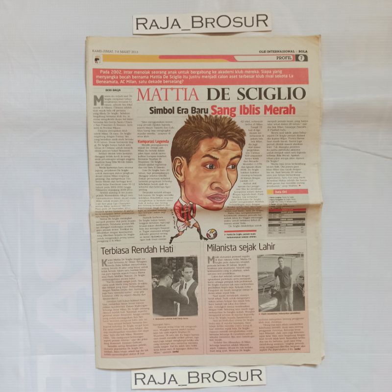 Rubrik koran bola karikatur Mattia De Sciglio AC Milan