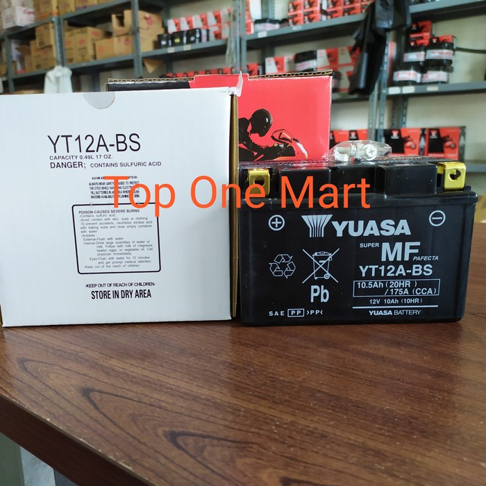 AKI MOTOR KAWASAKI ER6 AKI YUASA YT12A-BS ACCU YUASA YT12ABS YT12A BS