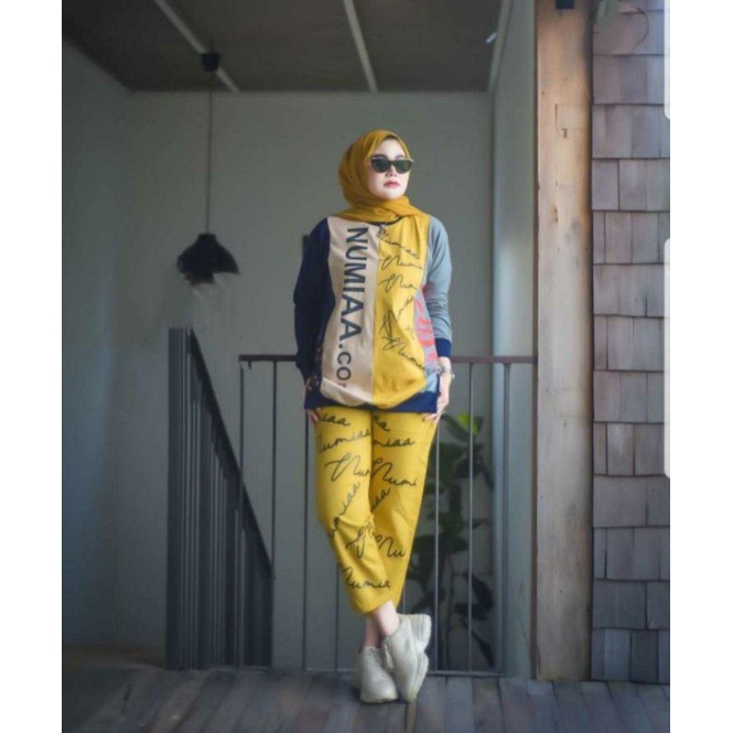 RR Fashion Muslim Setelan Wanita Setelan Muslim Set Hijab Set Celana Set Kulot SET NUMIA Real Pic
