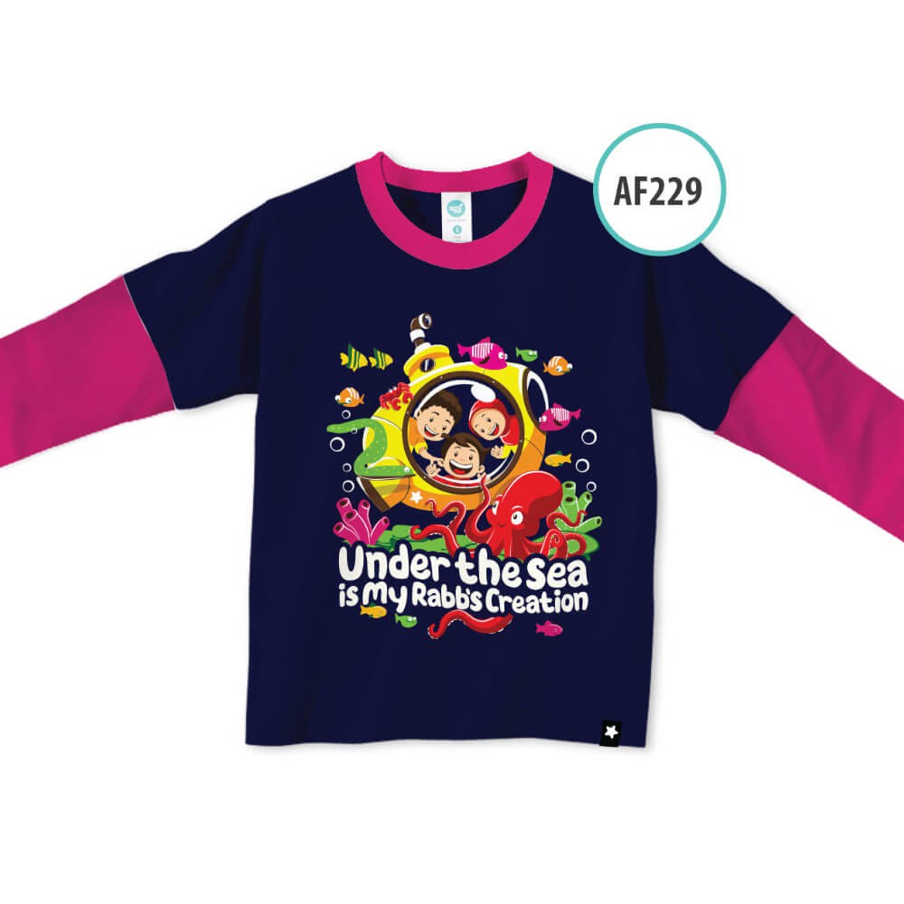 Kaos Anak Muslim Afrakids AFRA - AF229 Under The Sea is My Rabb's Creation