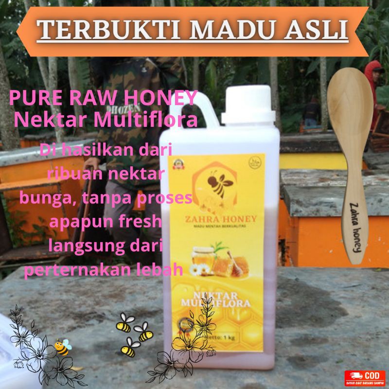 

Madu Asli 1kg Zahra Honey ll Madu Asli Murni Multiflora Raw Honey