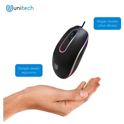 itstore Optical Mouse G7 Unitech Wired Kabel USB 1200DPI LED Black Mouse Usb