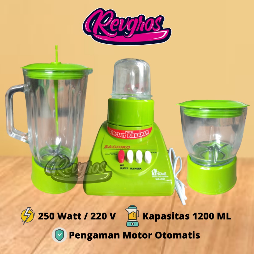 BLENDER KACA SACHIKO 3 IN 1 / BLENDER SACHIKO 3 IN 1 KAPASITAS 1.2 LITER / BLENDER KACA MULTIFUNGSI 