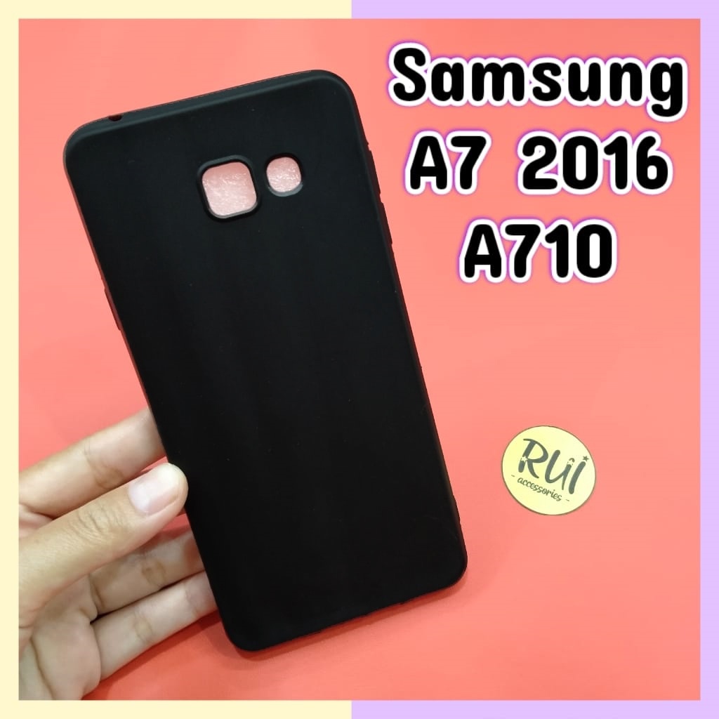 Case Hitam Black Matte Samsung A7 2015 / A7 2016 / A7 2017 2018 A710 Softcase Polos Slim Silikon HP