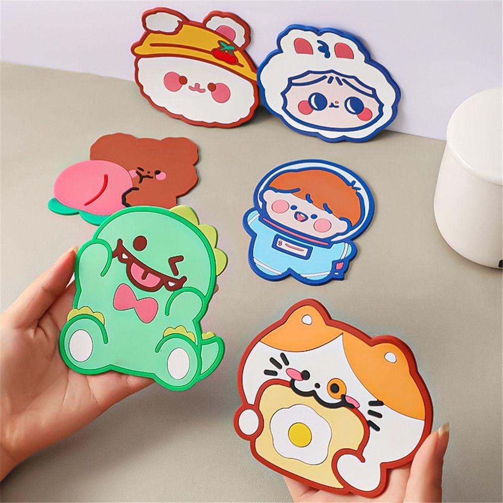 Populer Silicone Coaster Alas Peralatan Makan Kartun Table Mat Insulation Pad