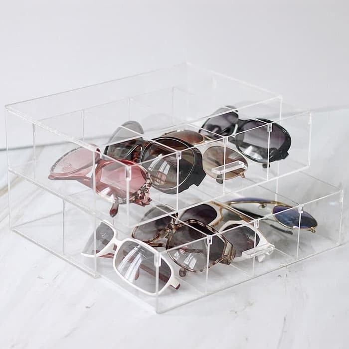 acrylic tempat kacamata, akrilik rak kacamata, rak aksesoris