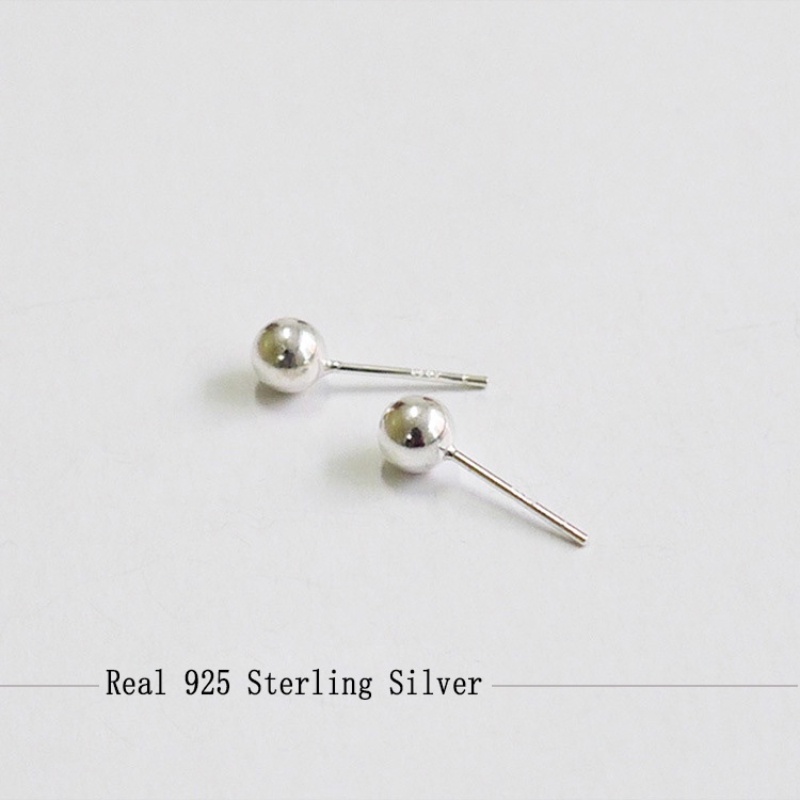 1pc Anting Stud Mini Bahan Sterling Silver S925 100% Dengan Karet plug Untuk Hadiah Perhiasan