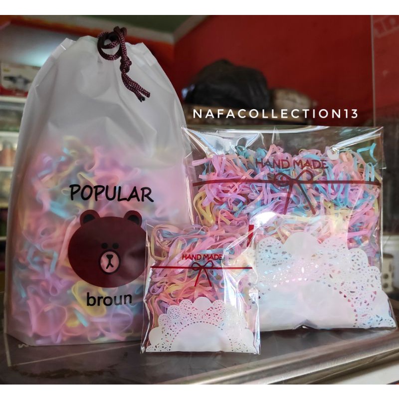 1000 pcs tali rambut jepang warna pastel