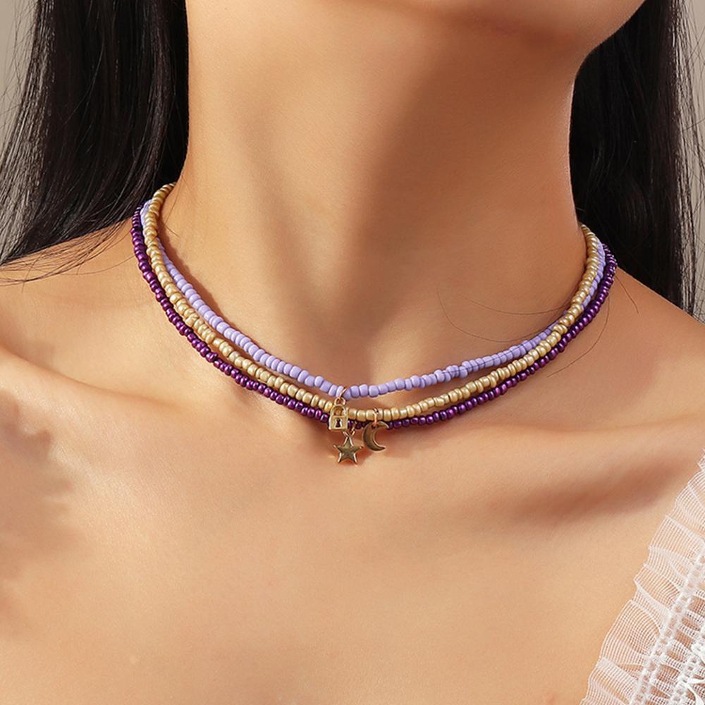 R-flower 3PCS/SET Kalung Multilayer Kepribadian Fashion Bohemian Choker Klavikula Necklaces