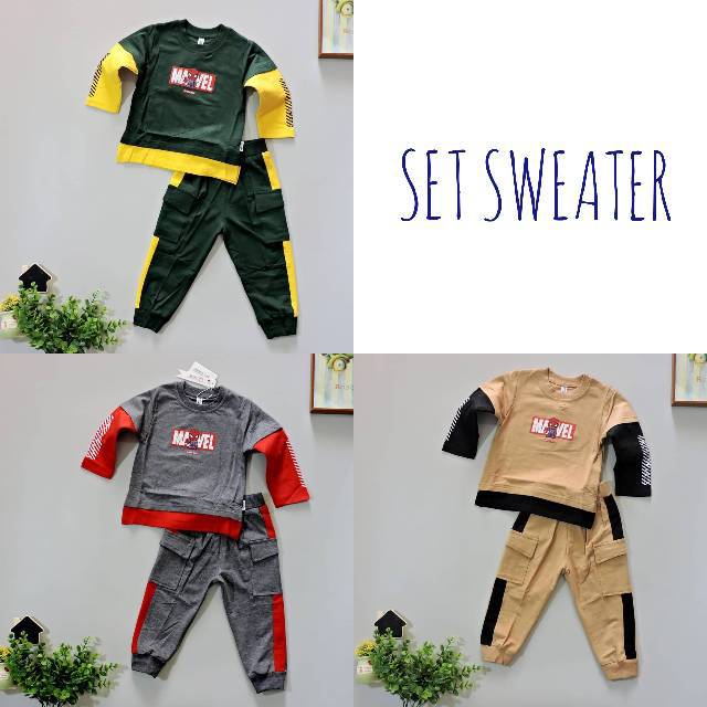 SETELAN ANAK PREMIUM SWEATER MARVEL (PREMIUM IMPORT)