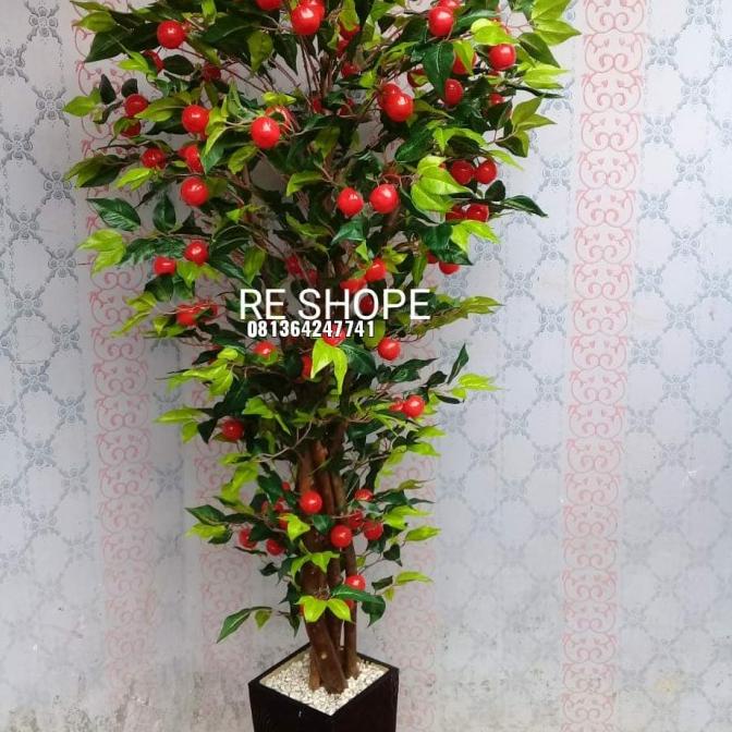 Bunga Artificial/Pohon Apel Hias 150cm/Bunga plastik/Pohon Plastik