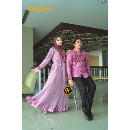 Baju Batik Couple Modern Batik Set Baju Couple Pasangan Gamis Brokat Brukat Syar'i Ramadhan Fashion Muslim Baju Kondangan Pakaian Arisan Karyaku Batikbae Batik Jumbo-3